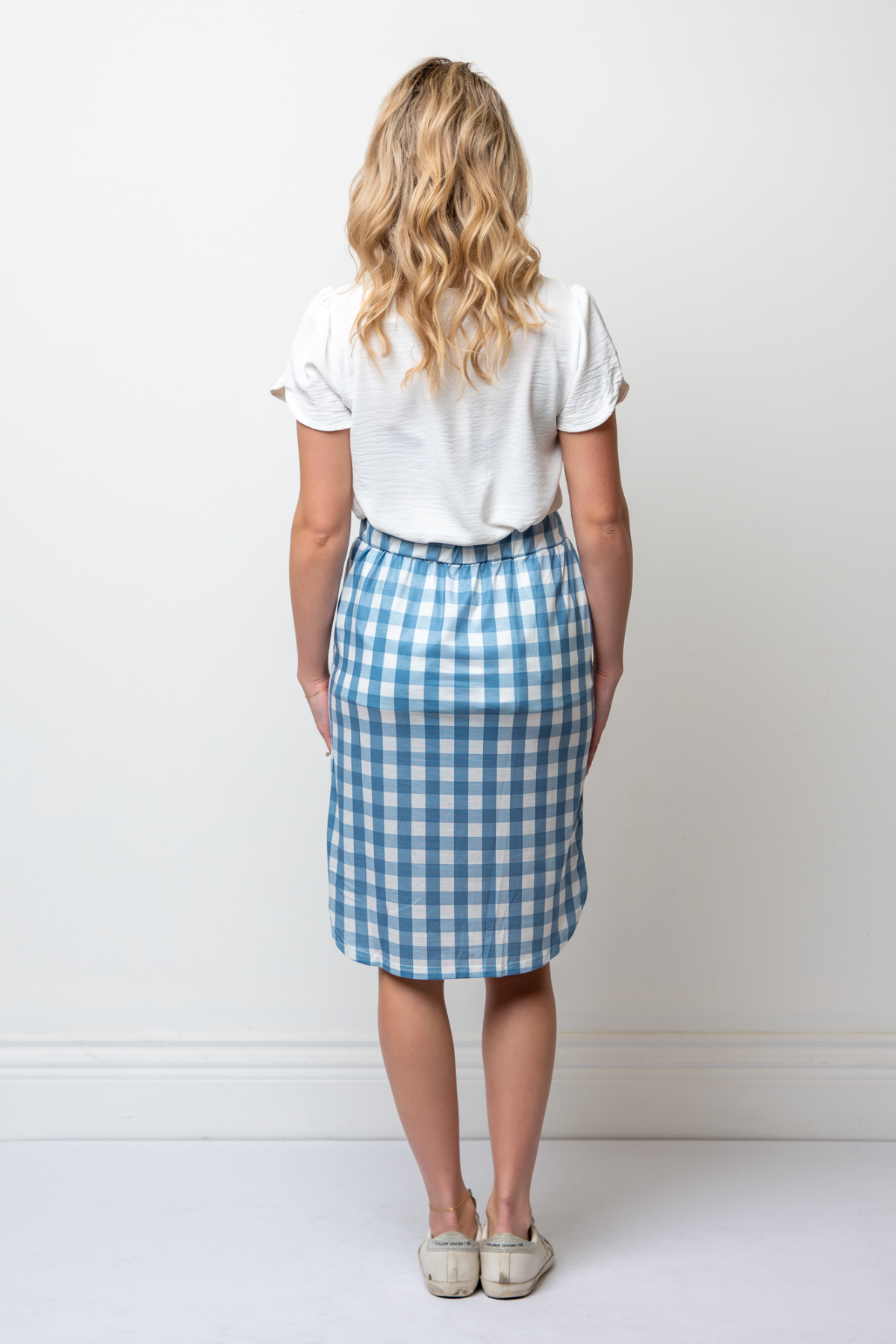Gingham Drawstring Skirt
