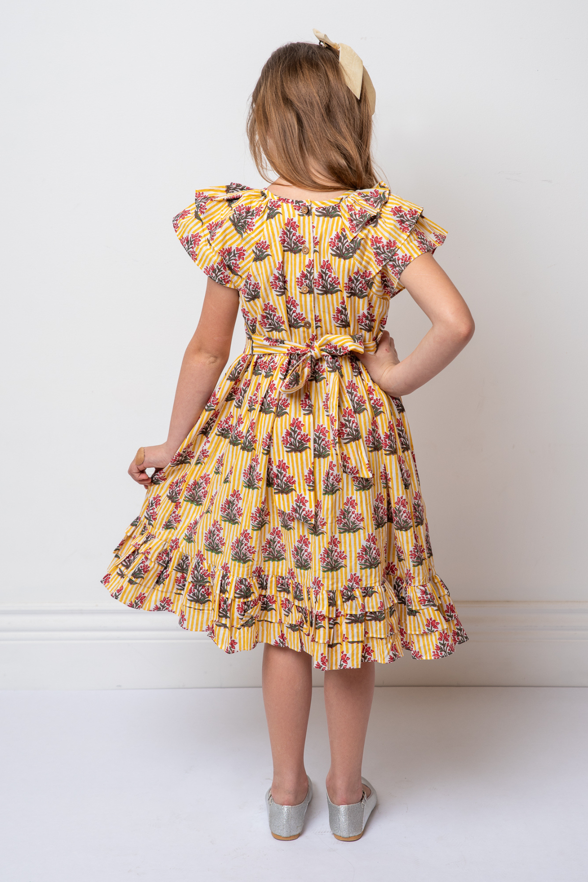 The Clara Dress in Yellow Stripe