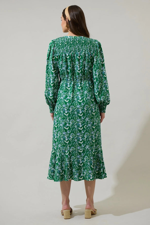 The Keila Smocked Midi Dress