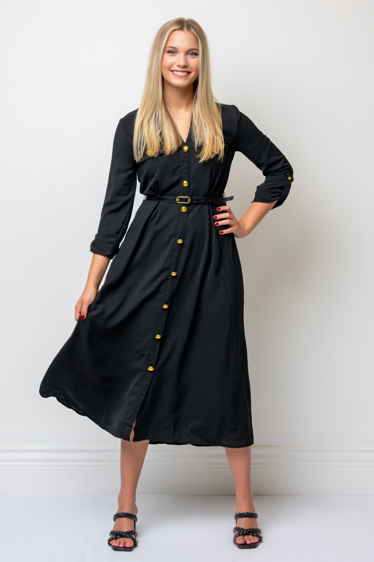 The Morgan Belted Midi Dress