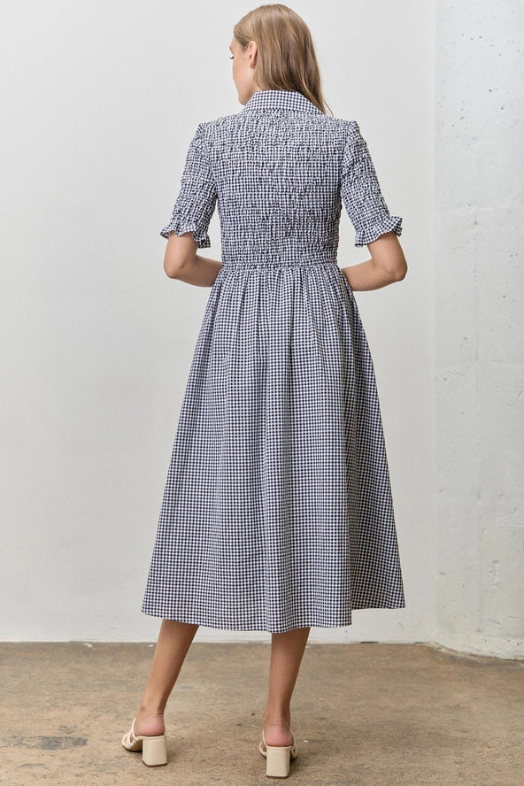 The Marta Gingham Midi Dress