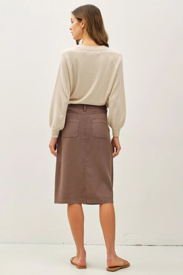 The Riley Button Up Midi Skirt
