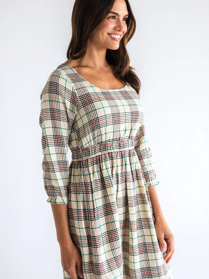 The Eloise Plaid Midi Dress
