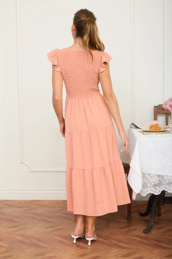 The Peggy Smocked Midi Dress
