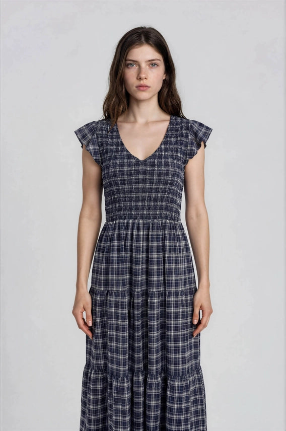 The Erin Plaid Midi Dress