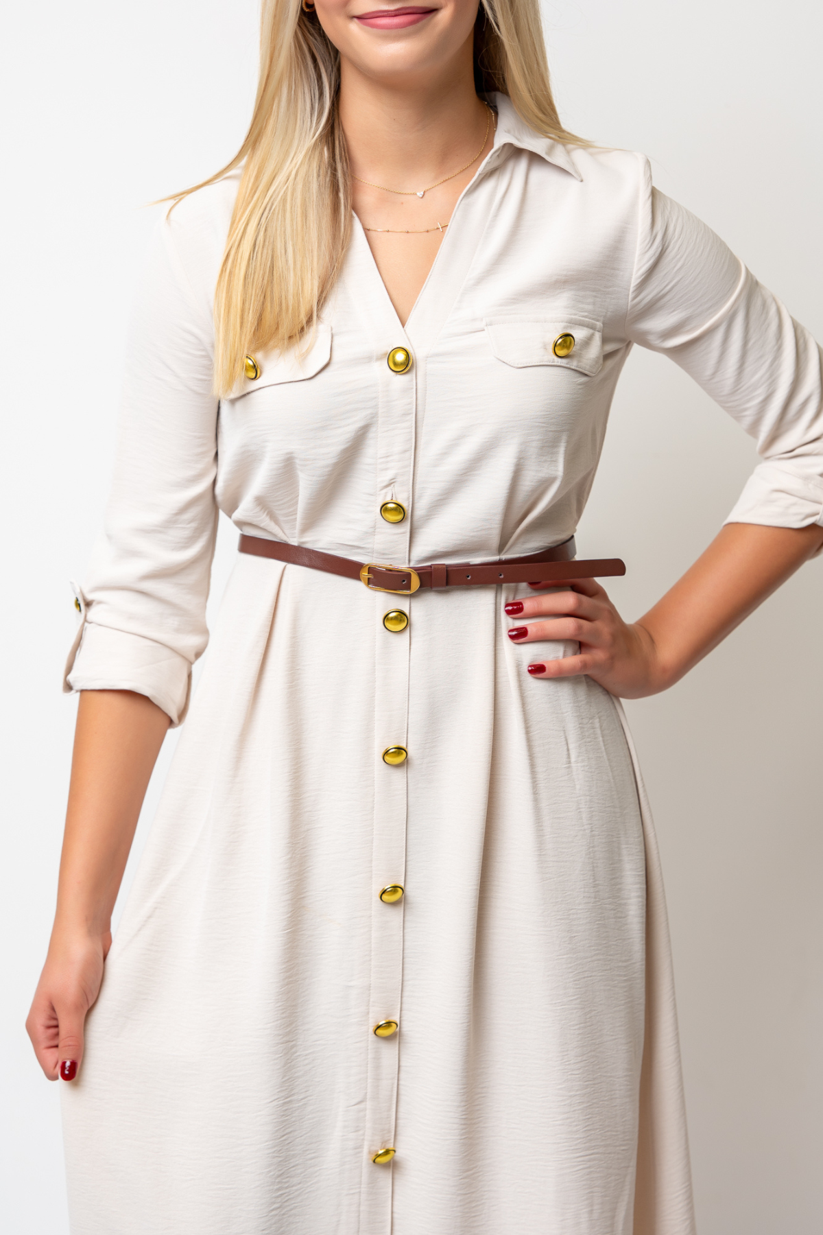 The Morgan Belted Midi Dress