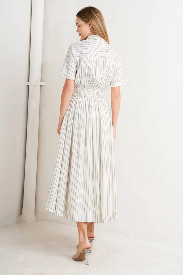 The Grace Striped Midi Dress
