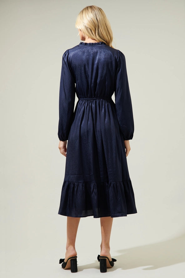 The Fabiola Split Neck Midi Dress