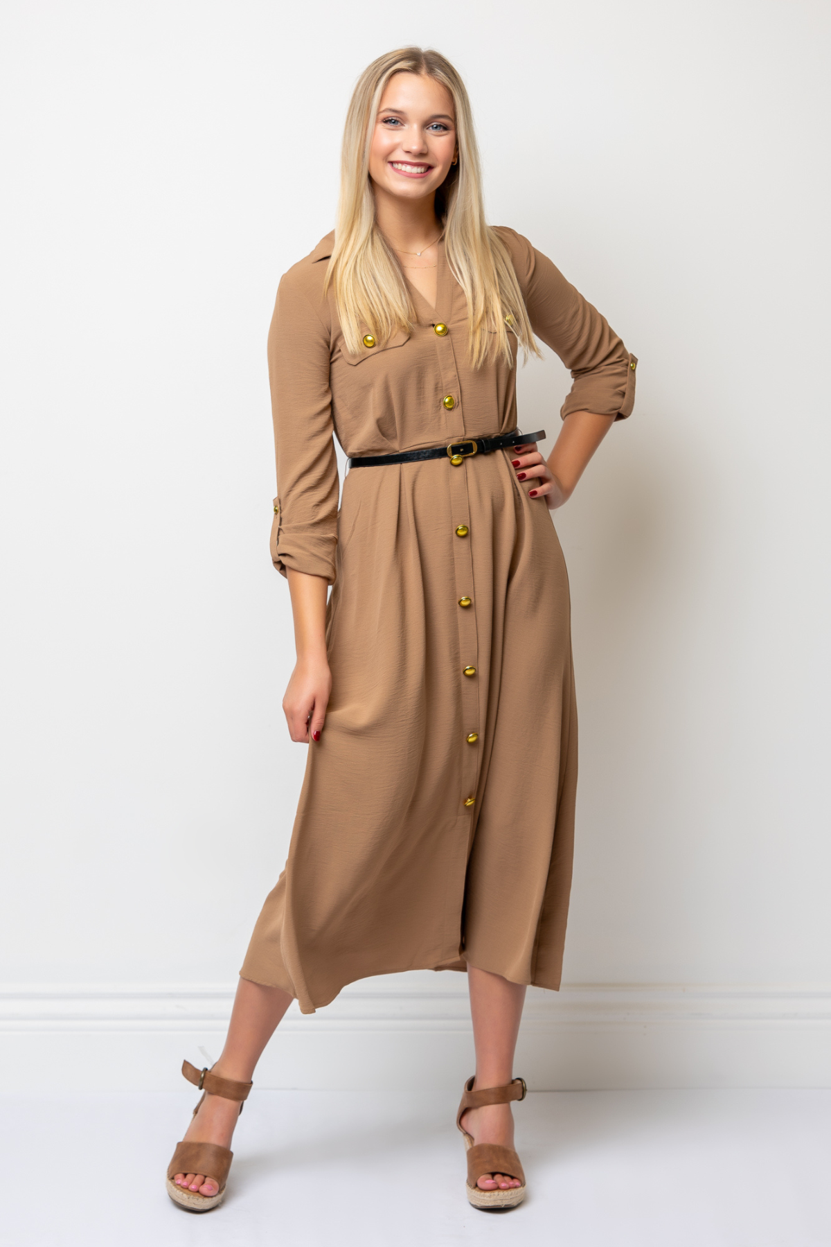 The Morgan Belted Midi Dress