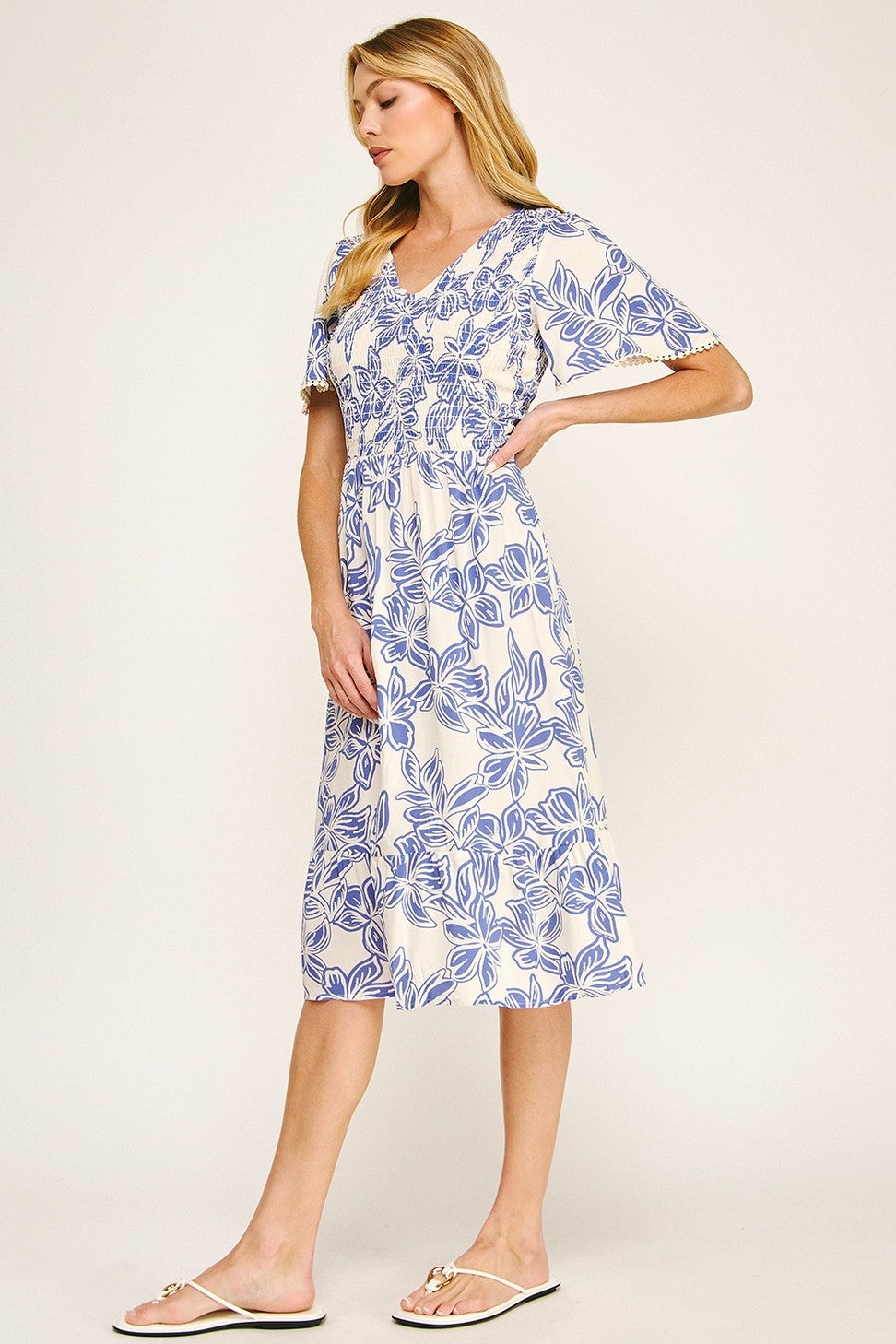The Emma Smocked Midi Dress