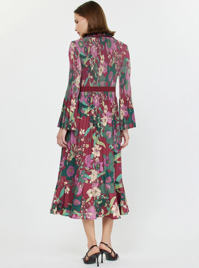 The Lysanne Pleated Midi Dress