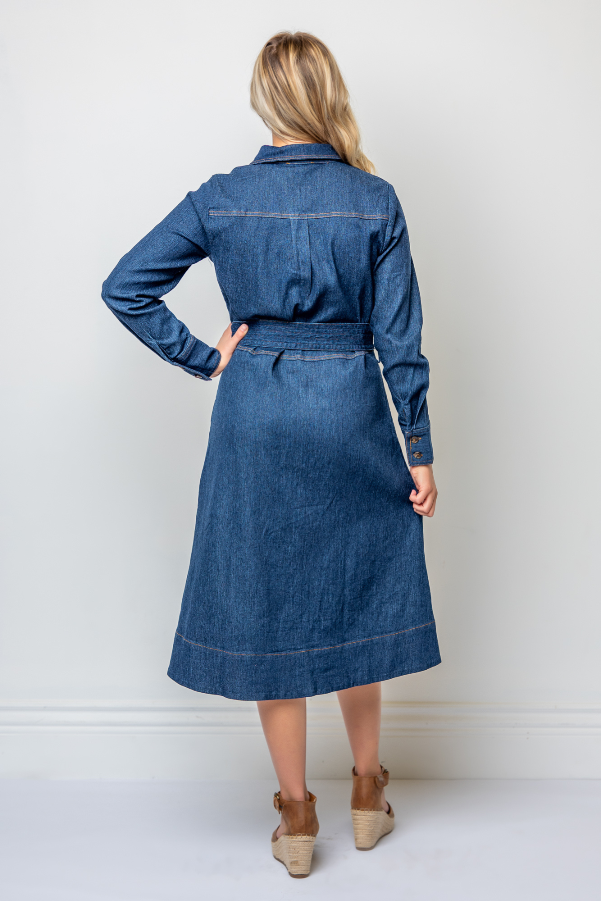 Katy Long Sleeve Denim Dress