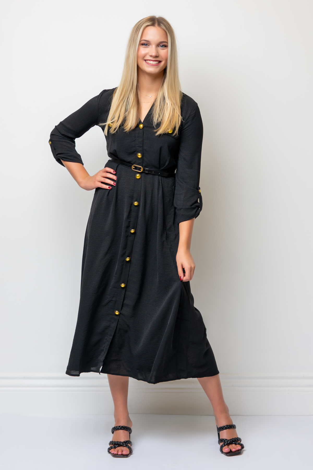 The Morgan Belted Midi Dress