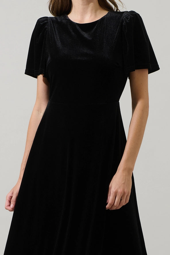 The Mirba Velvet A-Line Midi Dress