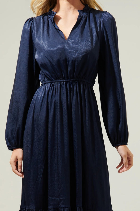 The Fabiola Split Neck Midi Dress