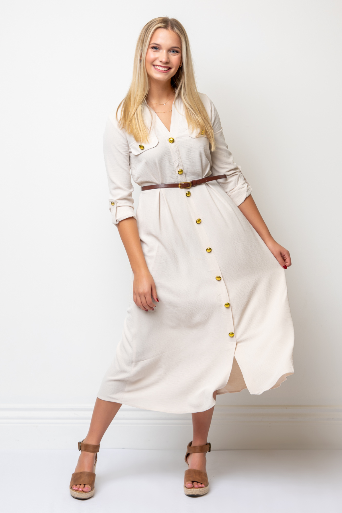 The Morgan Belted Midi Dress