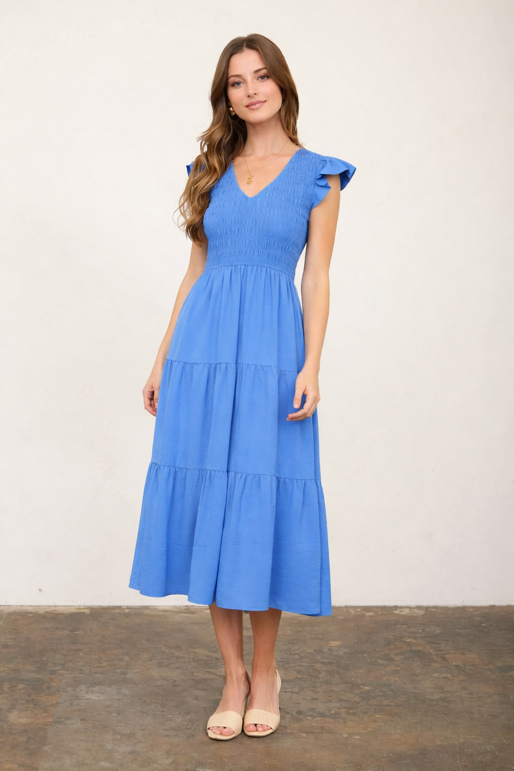 The Peggy Smocked Midi Dress
