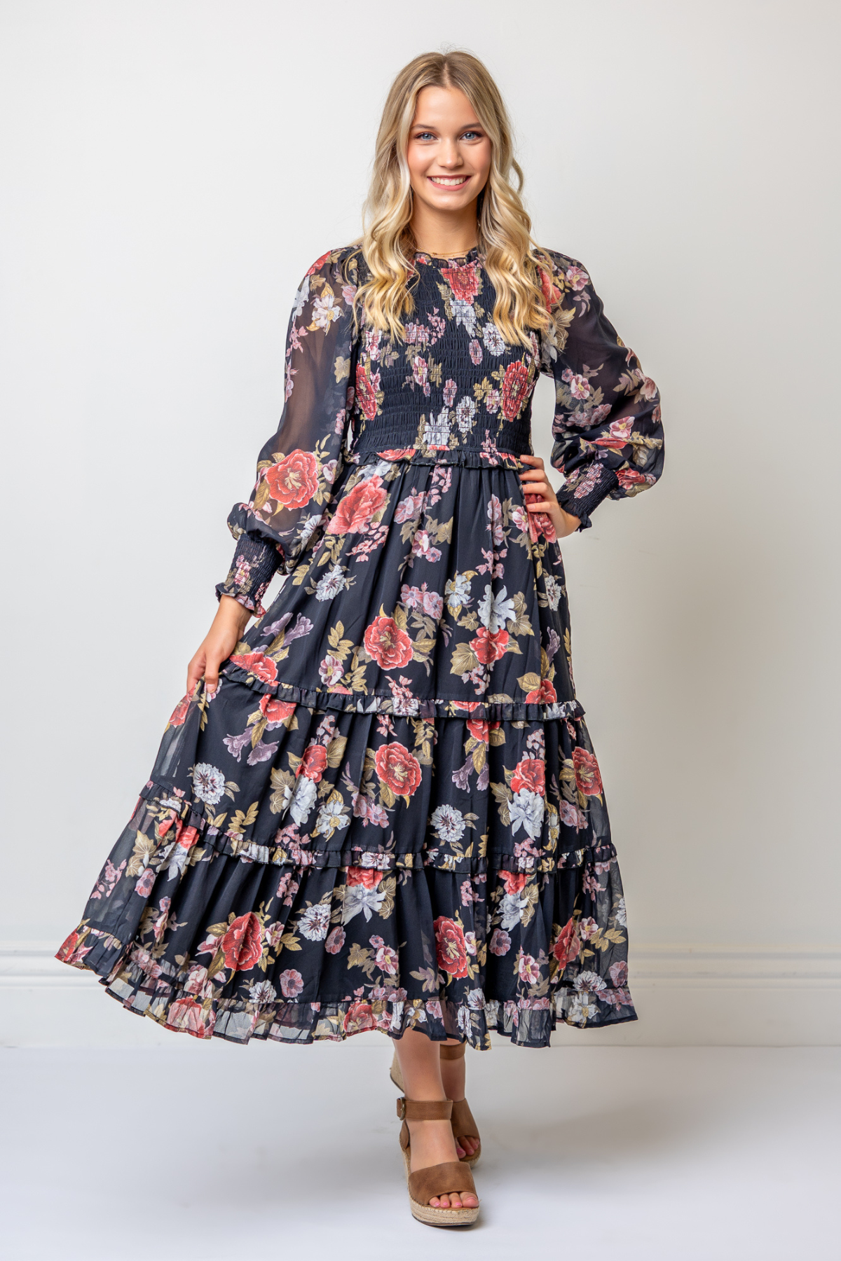 Heather Long Sleeve Floral Dress