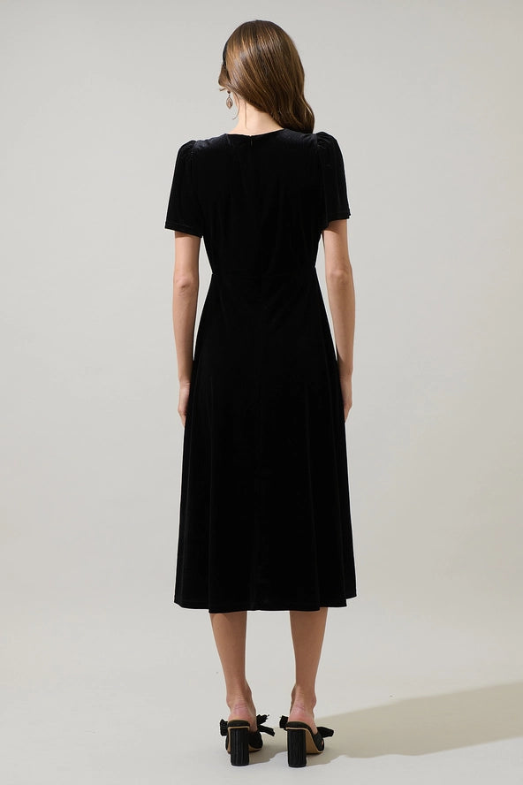 The Mirba Velvet A-Line Midi Dress