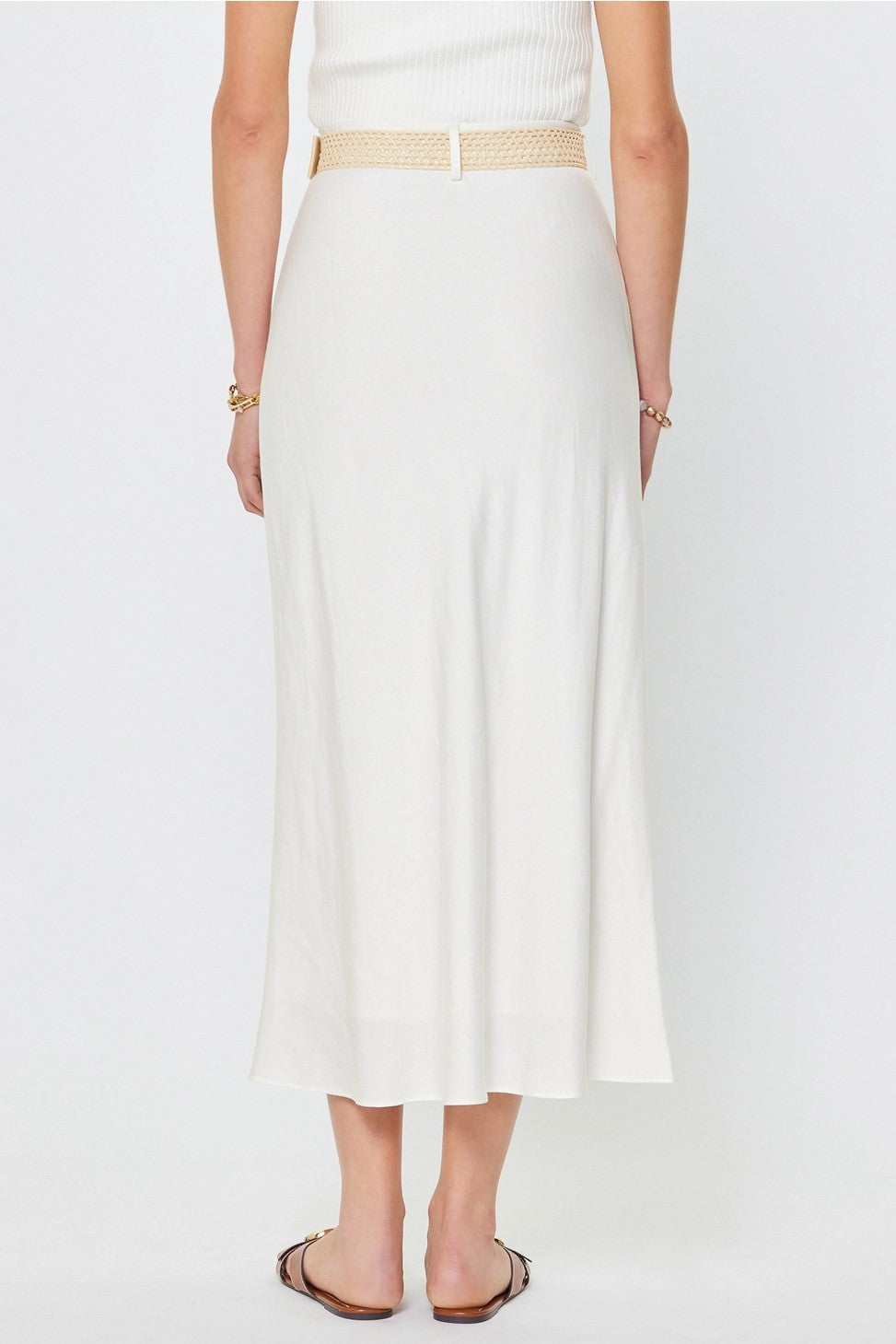 Linen Blend Maxi Skirt