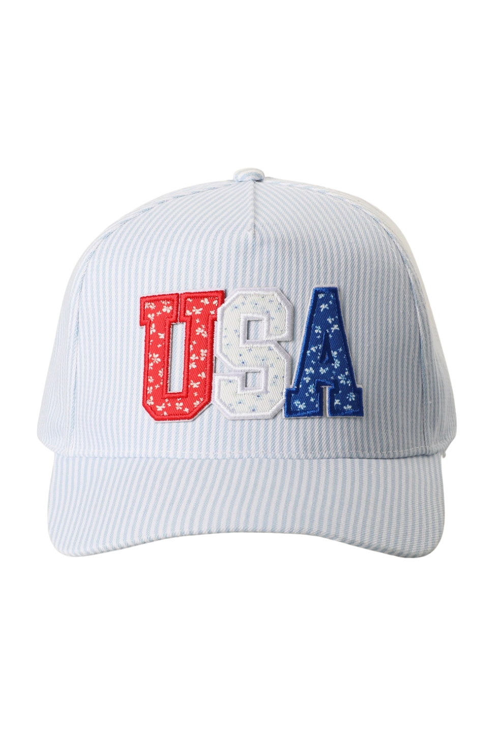 USA Letter Patch Striped Trucker Hat