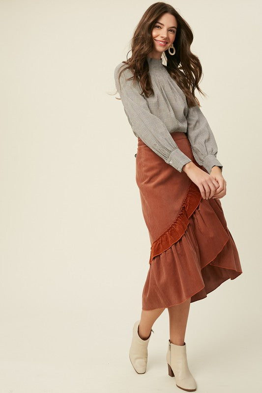 Sadira Ruffle Midi Skirt