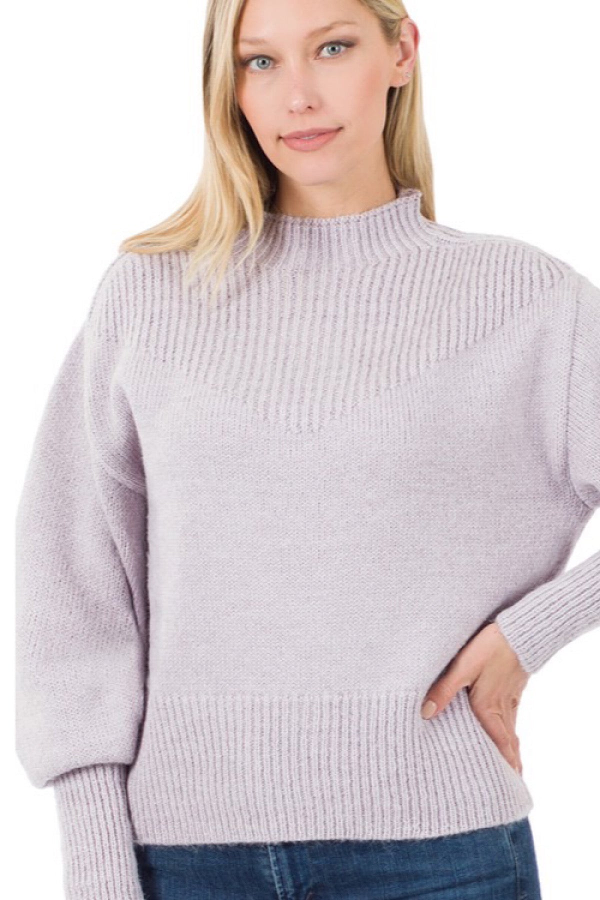 Anya Mock Neck Pullover Sweater