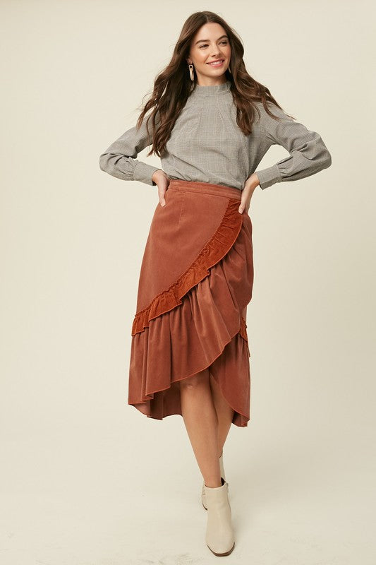 Sadira Ruffle Midi Skirt