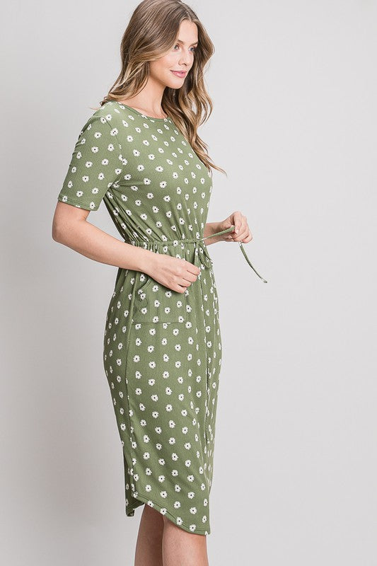 Adelina Knit Dress in Olive
