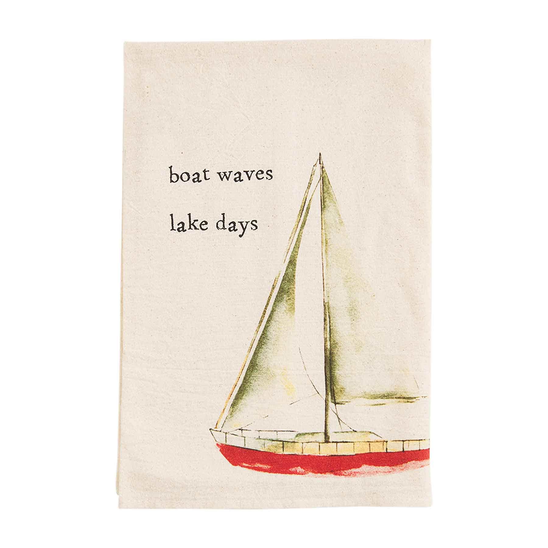 Boat Waves Watercolor Towel