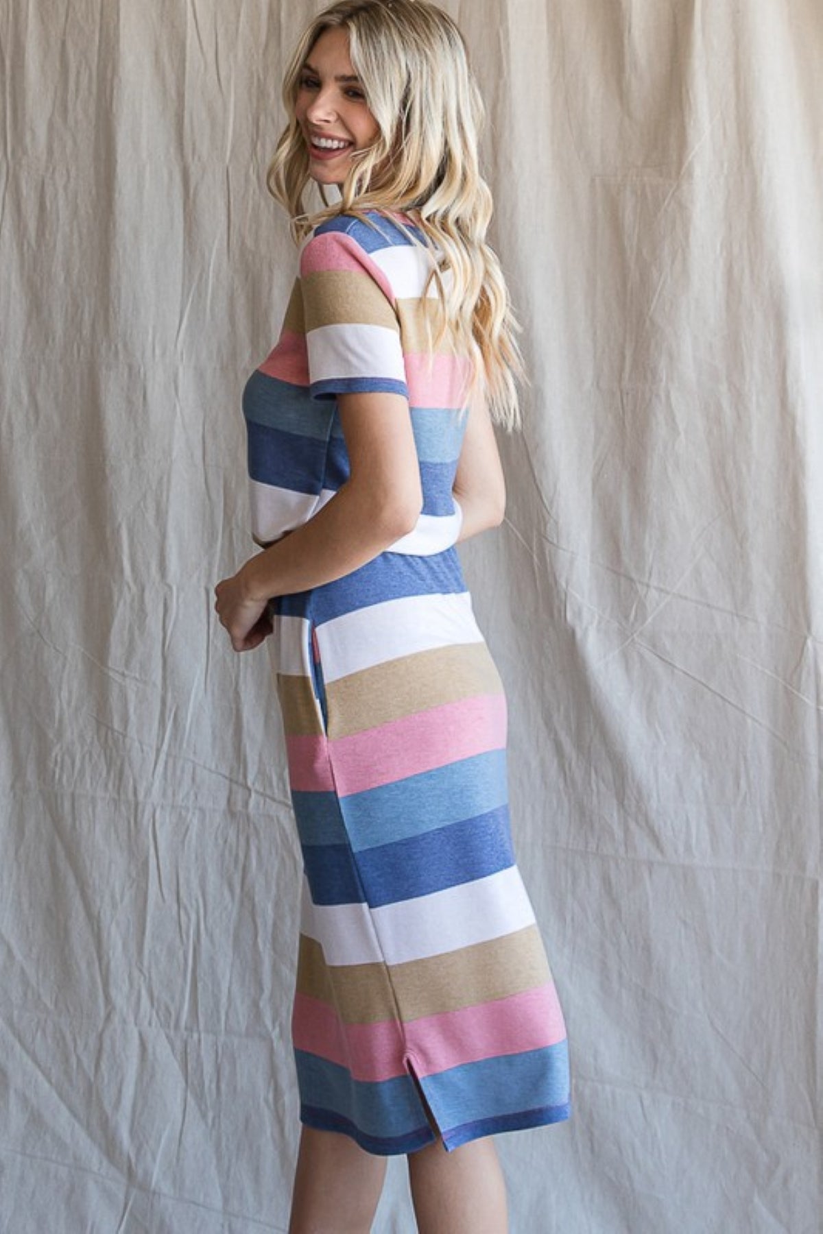 Shae Striped Midi Dress