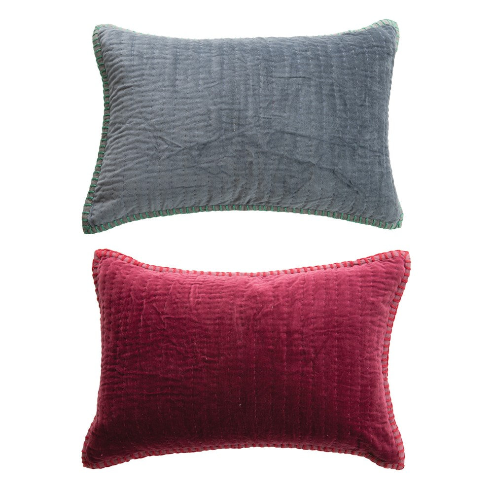 Velvet Stitched Lumbar Pillow