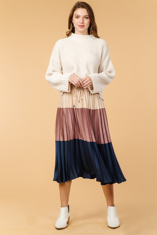 Etta Pleated Midi Skirt