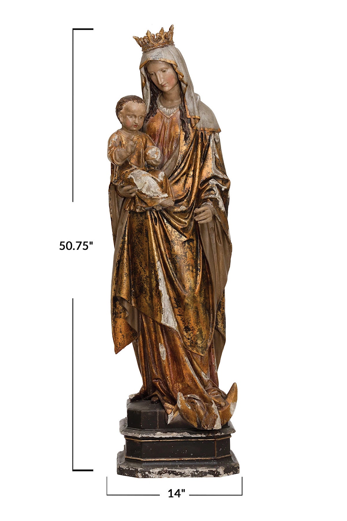 50.75"H Virgin Mary & Child Statue