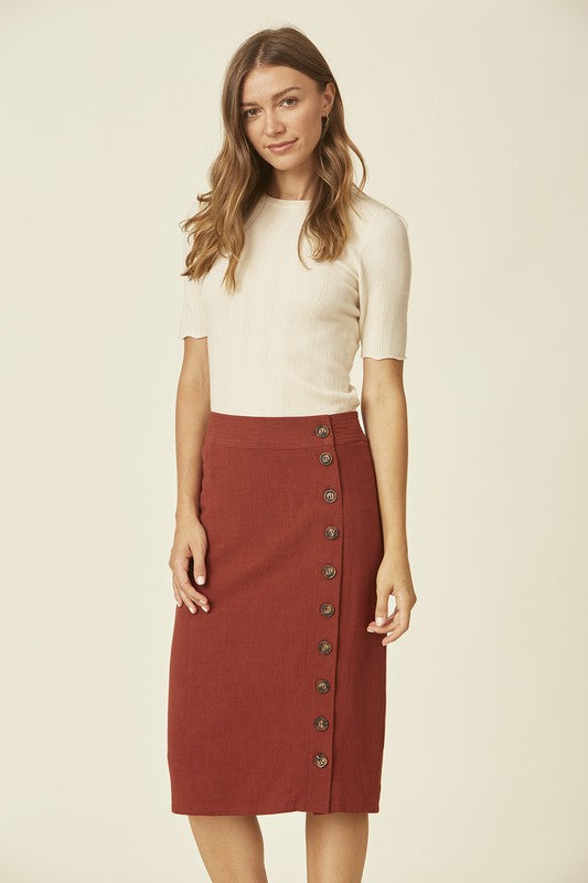 Tonya Side Button Skirt