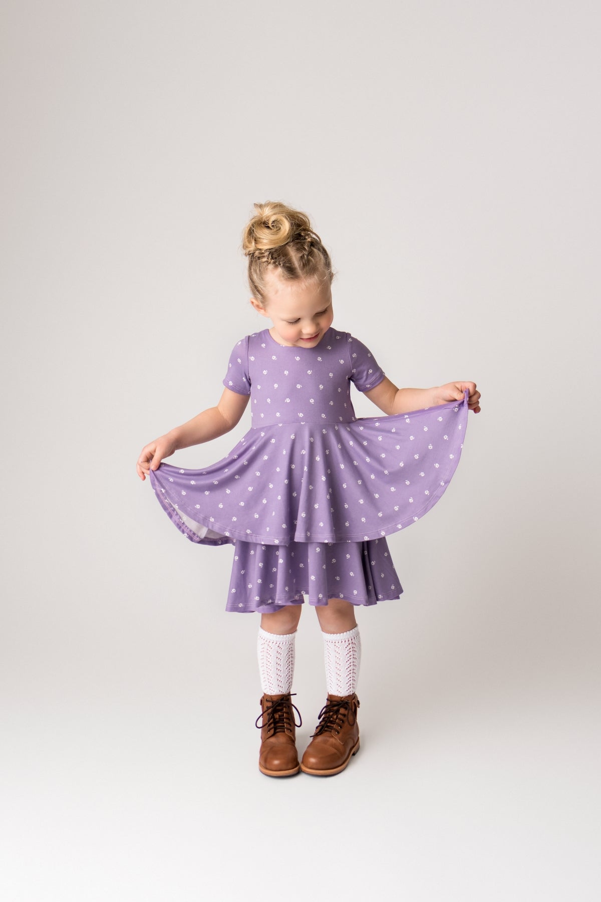 The Sophia Dress in Floral - Lilac