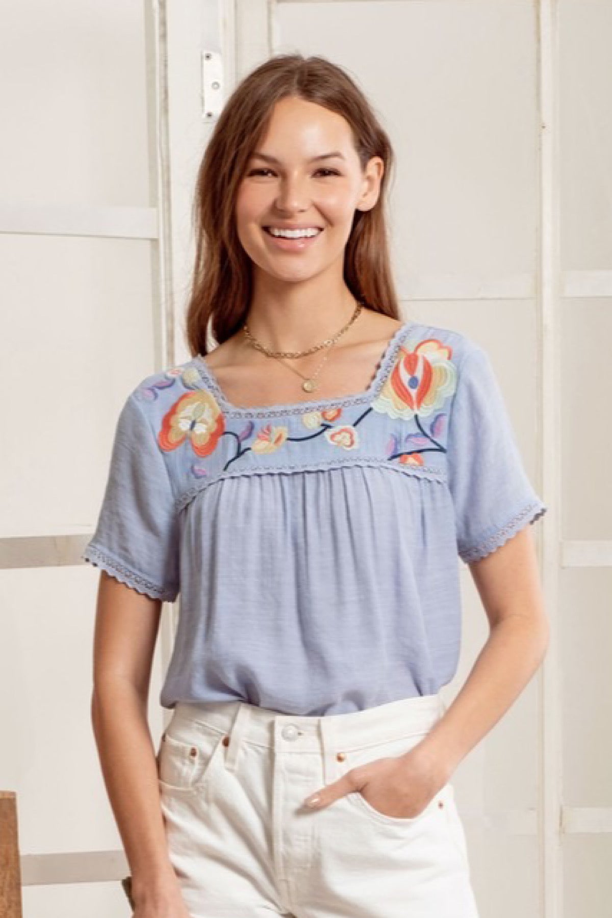 Isabella Embroidered Top