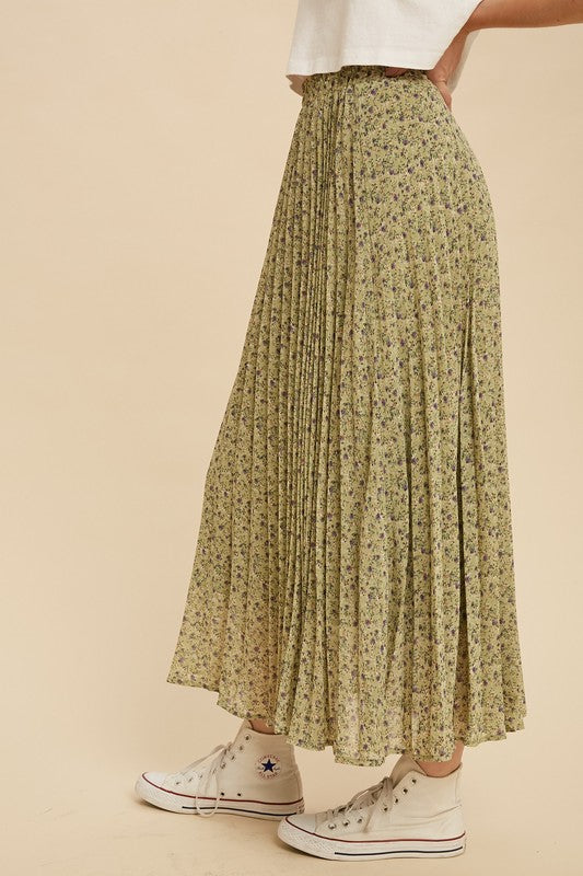 April Pleated Maxi Skirt