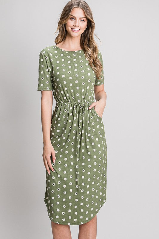 Adelina Knit Dress in Olive