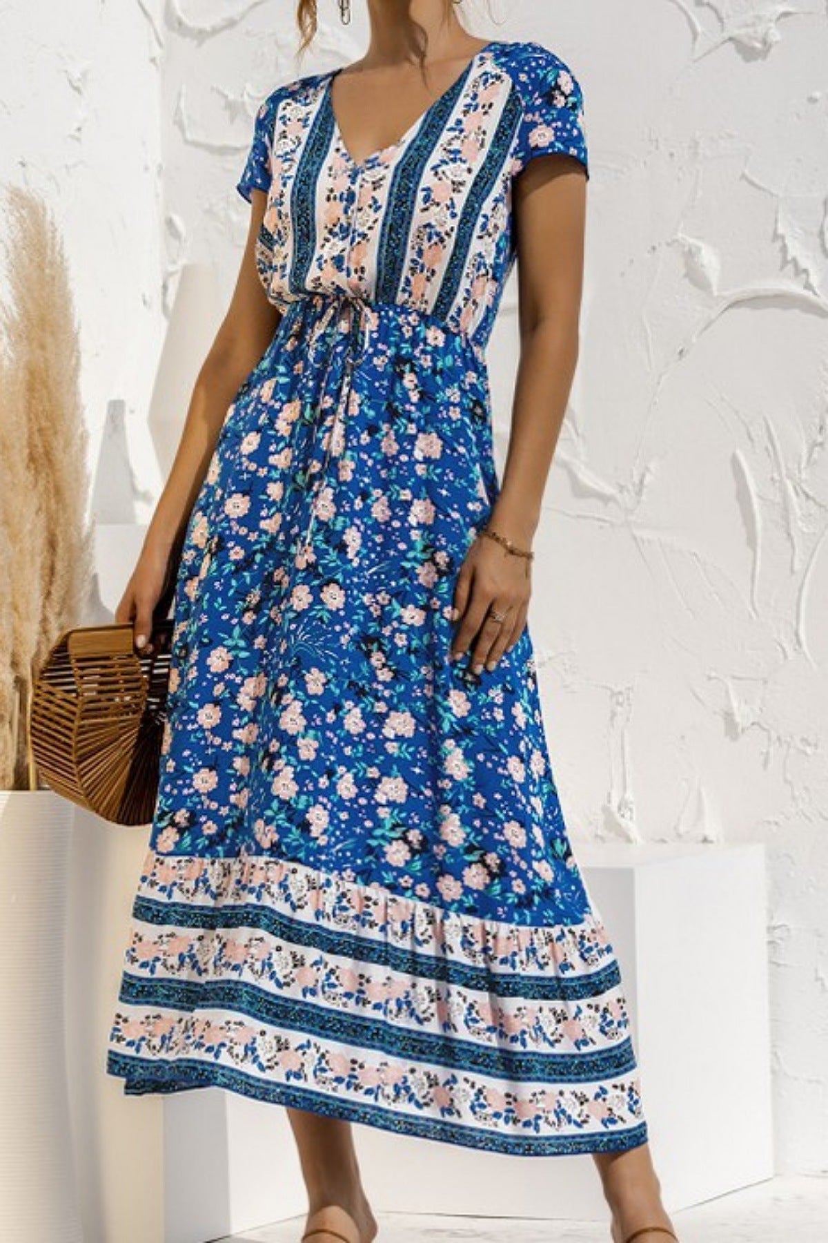 Miranda Floral Maxi Dress in Blue