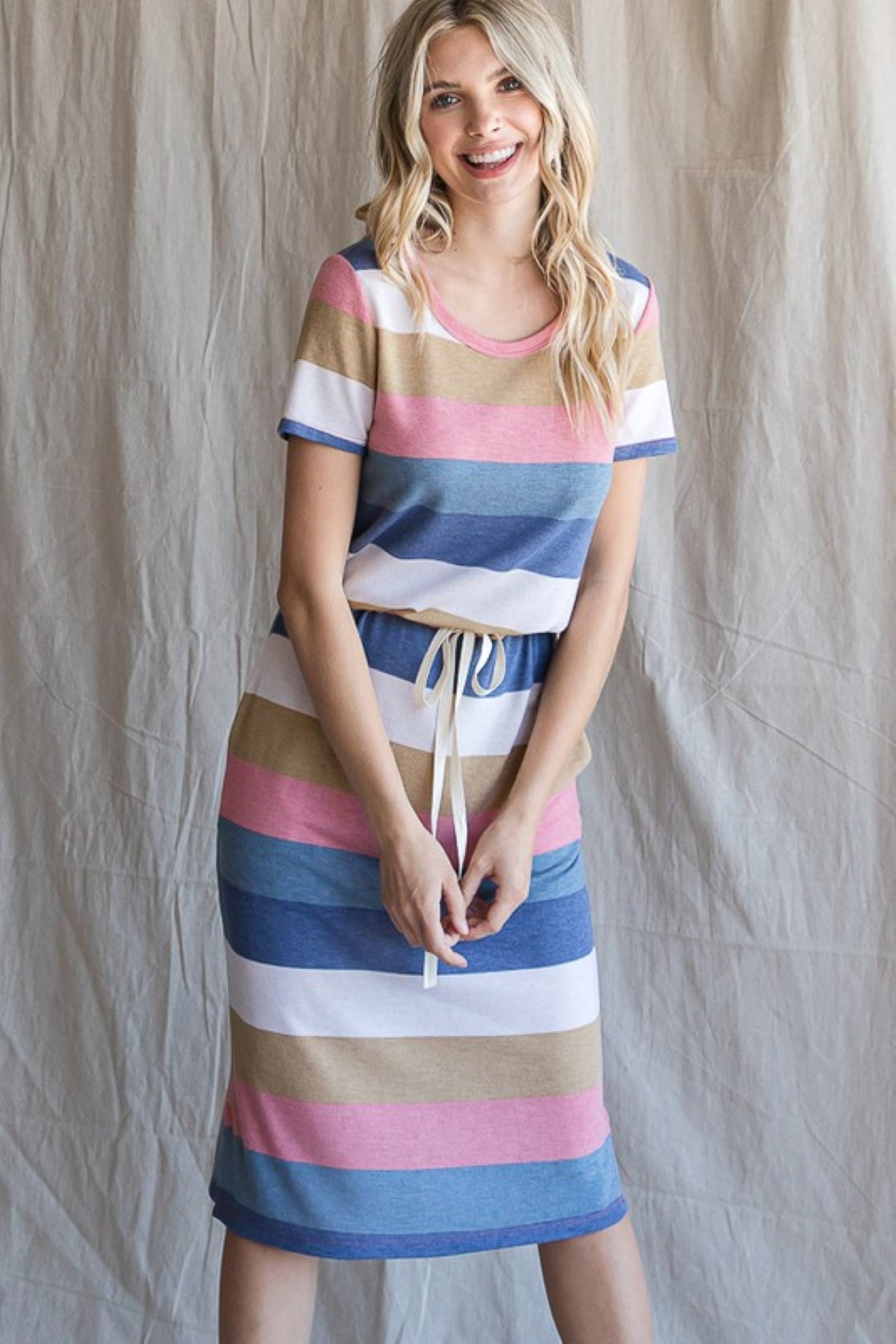 Shae Striped Midi Dress