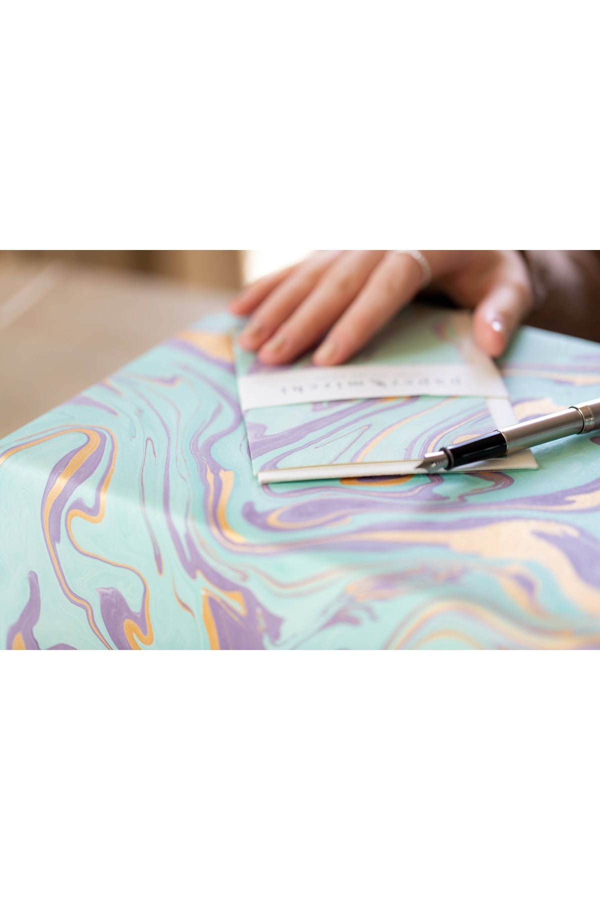 Hand Marbled Gift Wrap Sheets - Dreamy Lilac