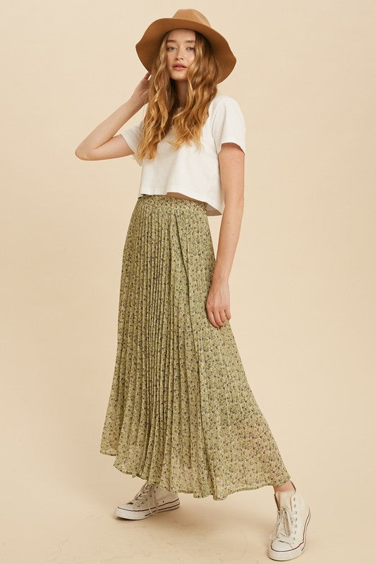 April Pleated Maxi Skirt