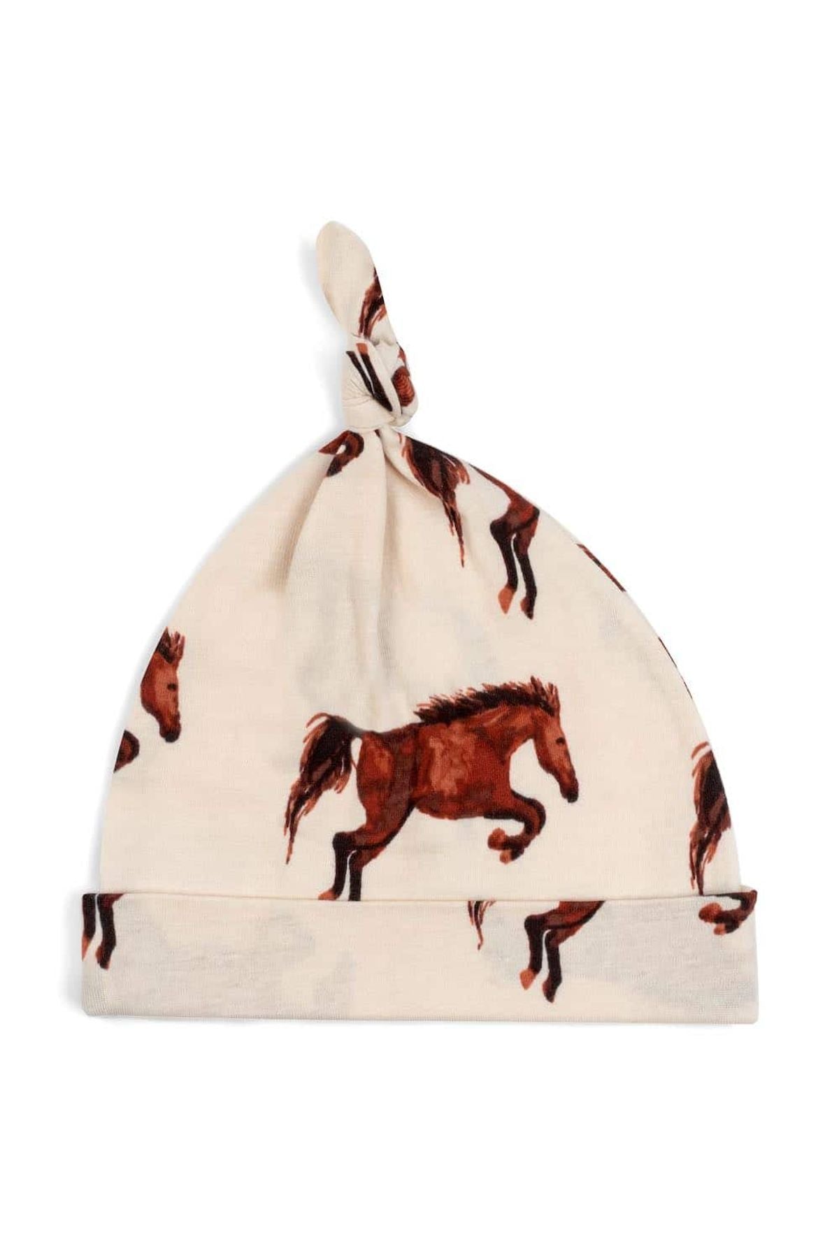 Organic Knotted Hat Natural Horse 3-6M