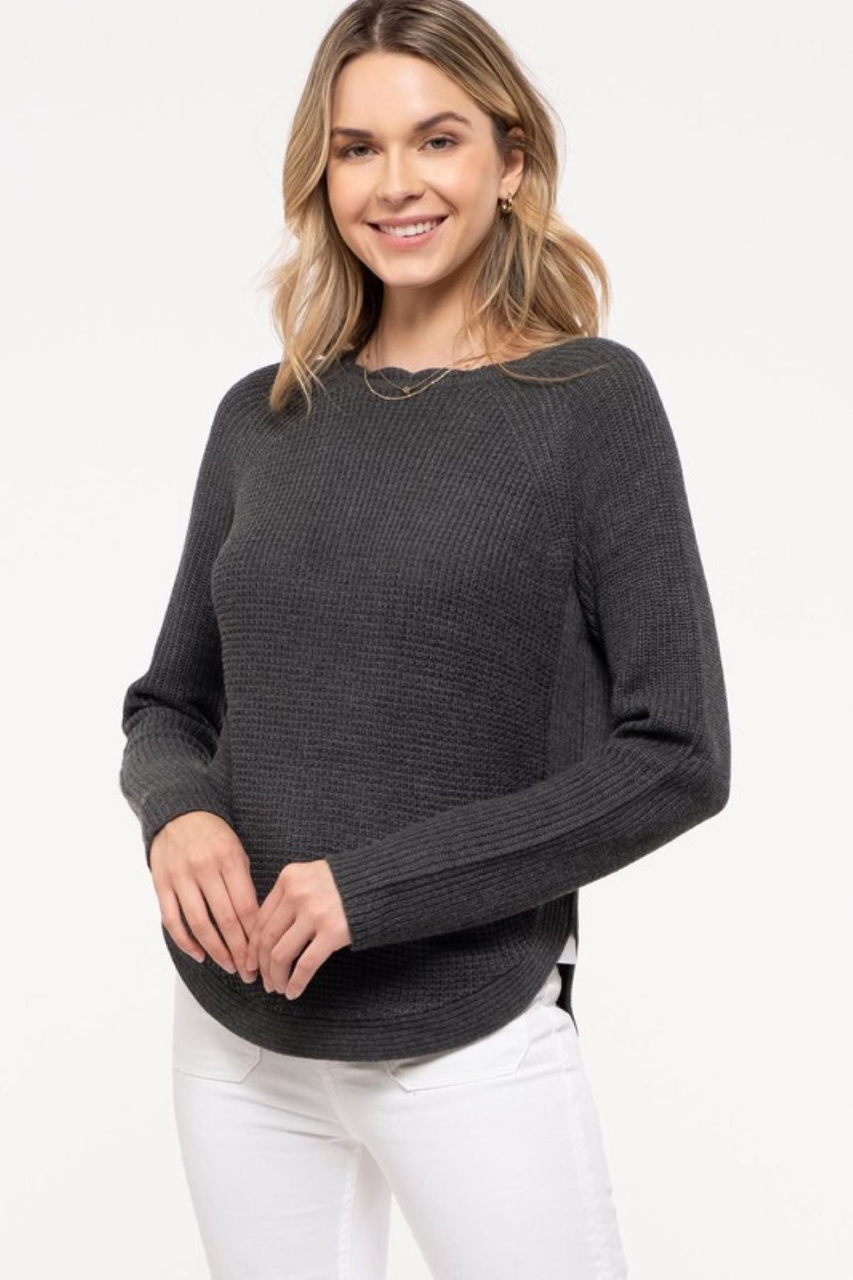 Paisley Scalloped Neckline Sweater